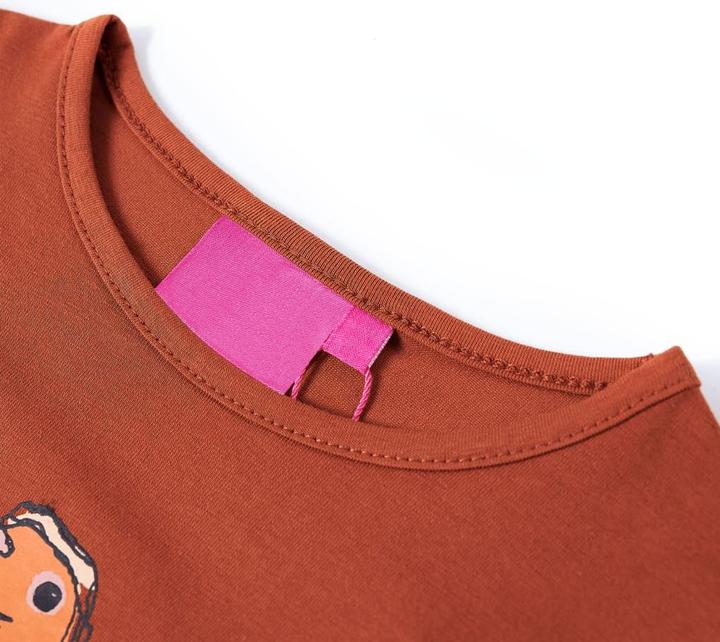 Image du produit VidaXL T-shirt manches longues enfant Cognac 140,Matière : 95% coton. 5 (140)