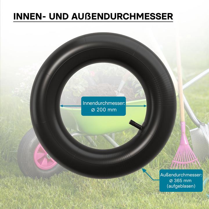 Actual product image Wiltec Standard inner tube for wheelbarrow size 3.50-8