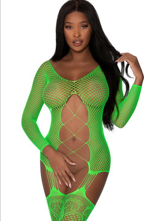 Produktbild Exposed Fishnet Gartered Catsuit (One Size)