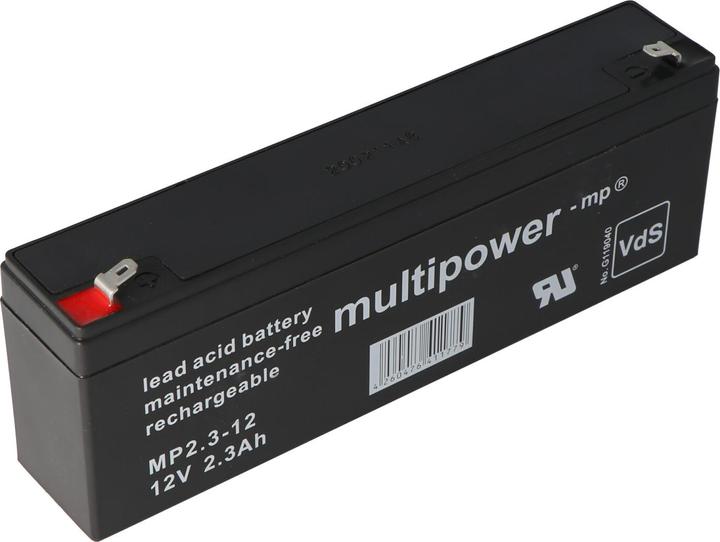 Actual product image Multipower Akku MP2.2-12 Blei Akku, 4,8mm Faston Stecker MP2,2-12 (12 V, 2.20 Ah)