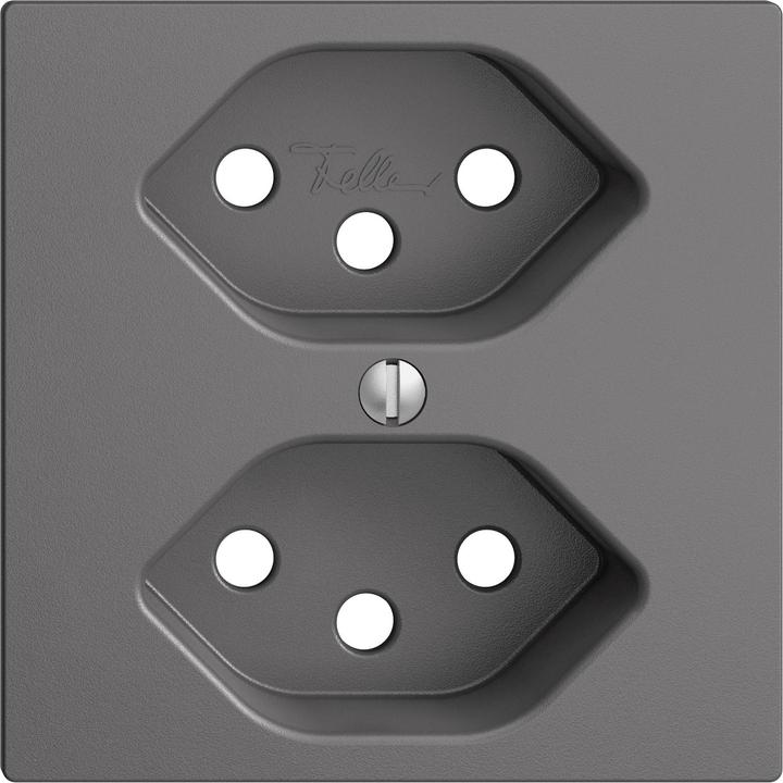 Actual product image Feller Cover set socket 2xT13 dark gray
