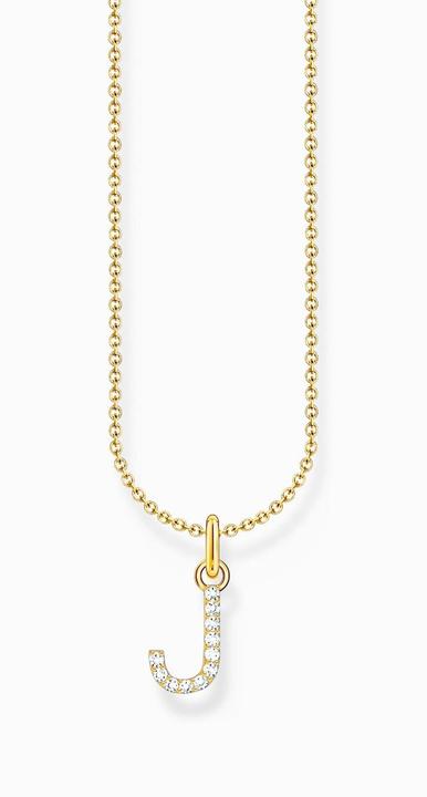 Produktbild Thomas Sabo Kette mit Buchstaben-Anhänger J vergoldet (925er Silber, 38 - 45 cm)
