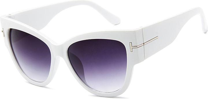 Actual product image Techsuit - Sunglasses (9778) - for Women with PC Frame and Lens, Cat Eye - White / Gradient