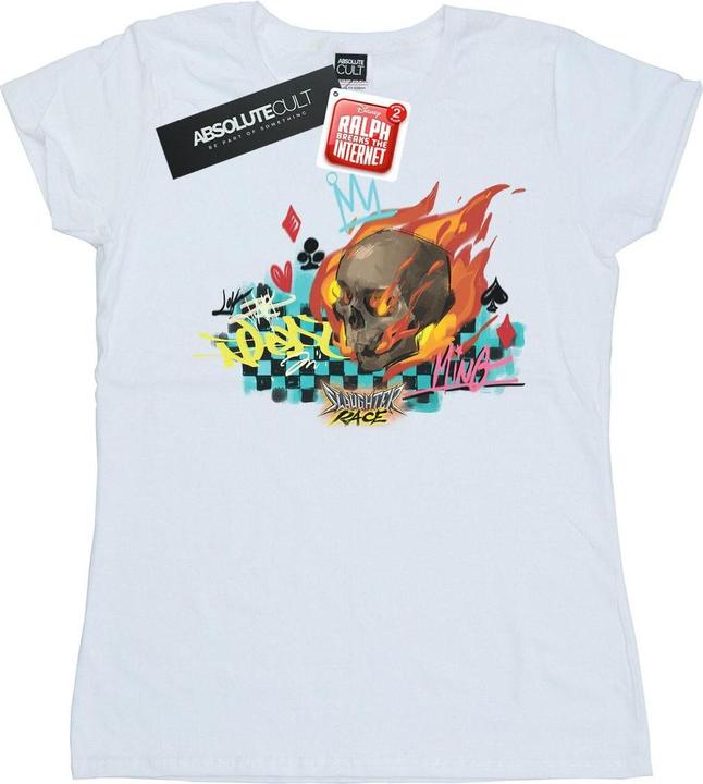 Actual product image Disney Womens/Ladies Wreck It Ralph Race Skull Cotton T-Shirt (XXL)