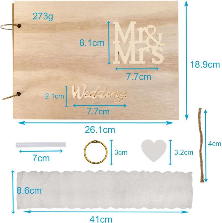Actual product image Intirilife Wedding book Mr & Mrs Vintage DIY