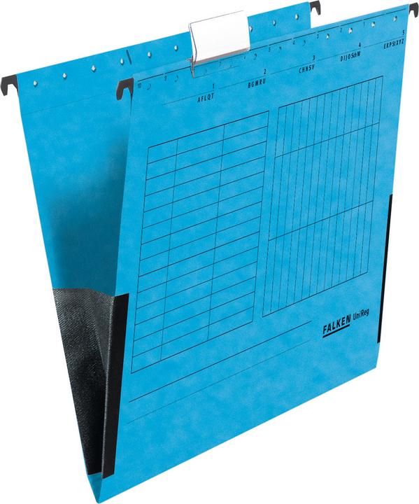 Actual product image Falken Hanging bag UniReg DIN A4 230g/m² manila cardboard recycled blue 5 pcs/pack. (A4, 1 x)