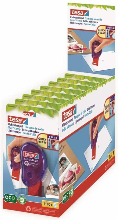 Actual product image tesa Adhesive stamp ecoLogo, double-sided adhesive pads for quick gluing of paper, cardboard & photos