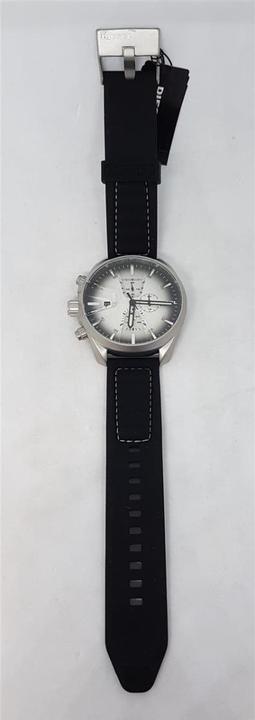 Actual product image Diesel DZ4483 MS9 Chrono Mens Analogue Quartz Watch Silicone, Stainless Steel, Black/Silver (Chronograph, 47 mm)