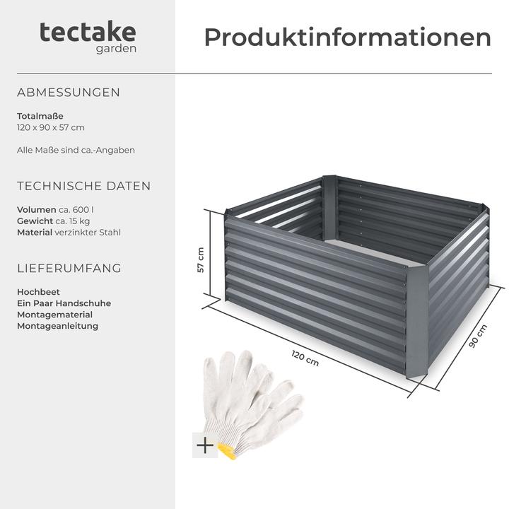 Image du produit tectake Lit surélevé en zinc pour la salvia