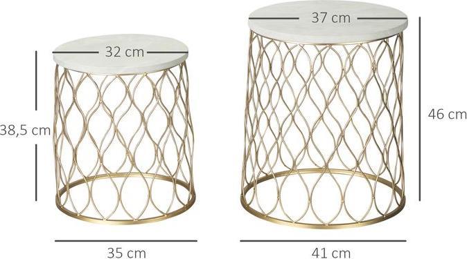 Actual product image Swisshandel24 Set of 2 garden table side tables coffee tables retro wire basket metal basket garden set table (41 x 46 cm)