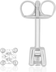 Actual product image Muau Stud earrings 4-handle setting (White gold 750)