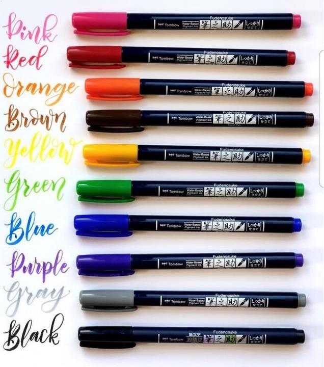 Actual product image Tombow Fudenosuke (Multicoloured, 10 x)