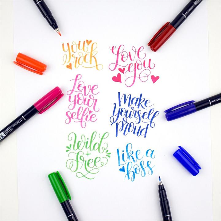 Actual product image Tombow Fudenosuke (Multicoloured, 10 x)