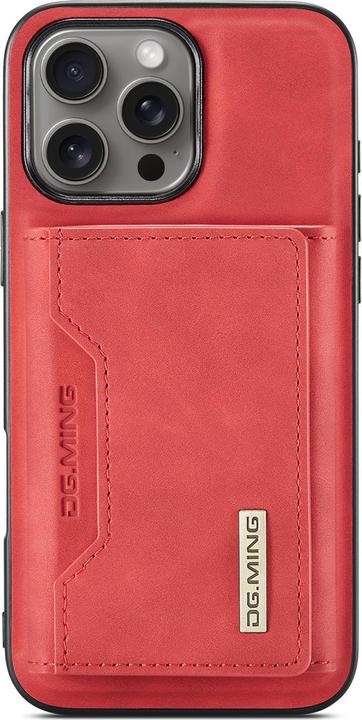 Produktbild Dg.Ming iPhone 12 / 12 Pro - Etui, Leder-Optik, Kartenfach & Magnetverschluss, Rot (Apple iPhone 12 Pro, Apple iPhone 12)
