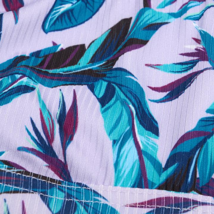 Actual product image Olaian Bikini-Oberteil Mädchen Bustier verstellbar 500 Nora violett geblümt (10, 11, 12)