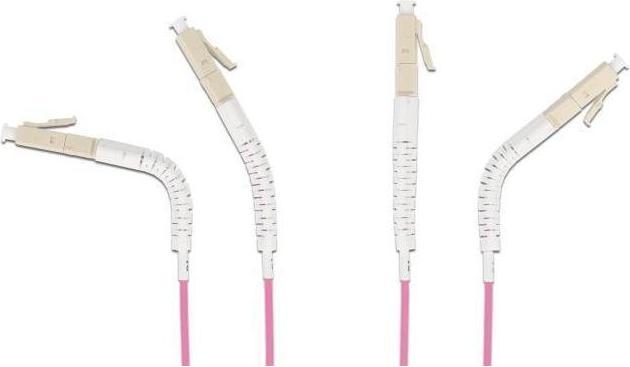 Actual product image Delock Fibre optic cable LC-D > LC-D multimode OM4 angled 0.5m (S/UTP, CAT8.2, 0.50 m)