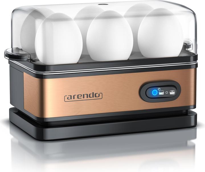 Actual product image Arendo Stainless steel egg boiler 6-fold, 400 W, stainless steel, keep-warm function, hardness adjustable