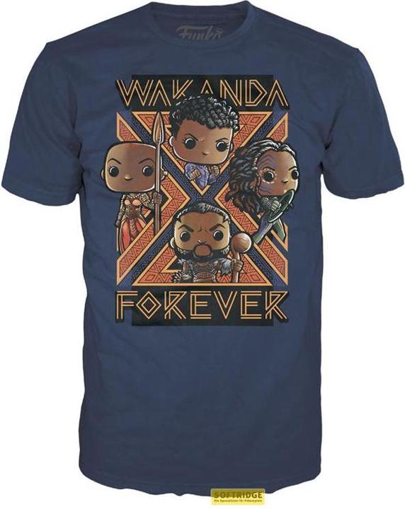 Actual product image Funko BLACK PANTHER WAKANDA FOREVER - Groupe - T-Shirt POP (M) (M)