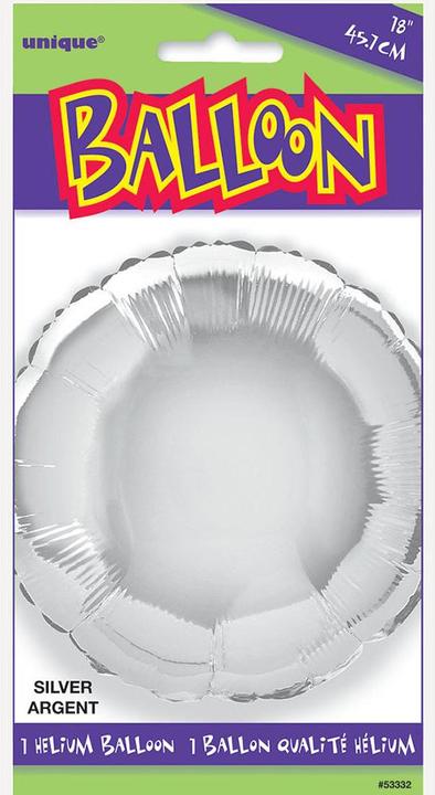 Actual product image Unique Party Foil balloon silver round (1 x)