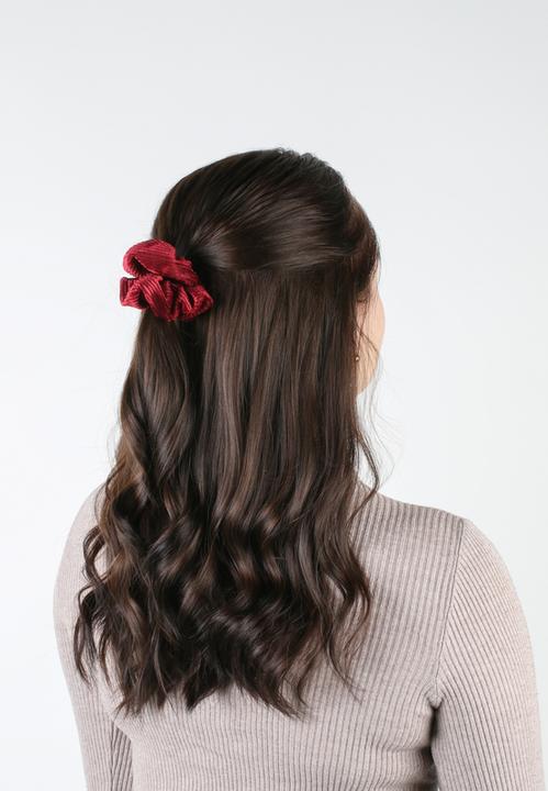 Produktbild Trisa Fashion Manchester Scrunchy Altrosa, Violett, Bordeaux 3 Stk. (Haargummi)