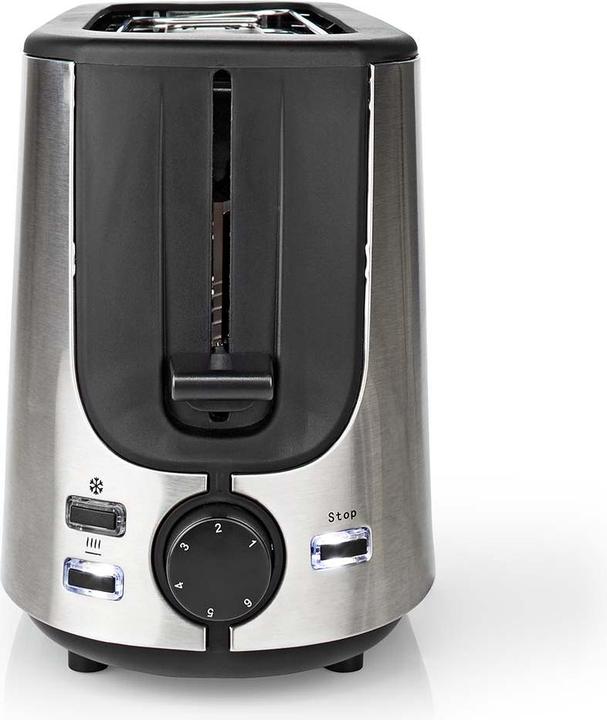 Actual product image Nedis Toaster stainless steel series 1 slot Browning levels: 6 Defrost function Bread roll attachment (EU plug)