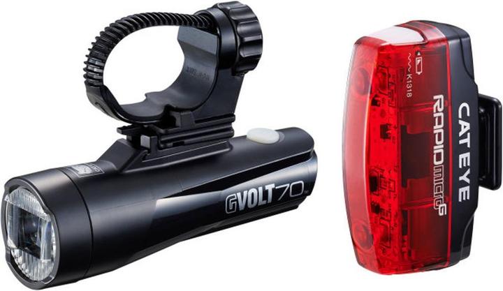 Produktbild CatEye GVolt 70 HL-EL551GRC + Rapid Micro G TL-LD620G Beleuchtungsset