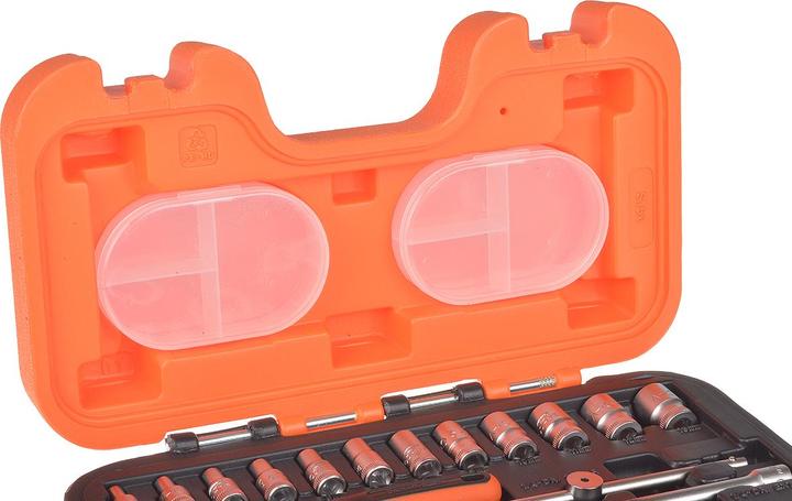 Image du produit Bahco 1/4"-Steckschlüssel-Satz, metrisch, Sechskant, inklusive Umschaltknarre - 16-teilig (13 mm, 8 mm, 10 mm, 4 mm, 11 mm, 7 mm, 12 mm, 6 mm, 9 mm, 5 mm)