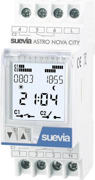 Actual product image Suevia Astronomical top-hat rail timer