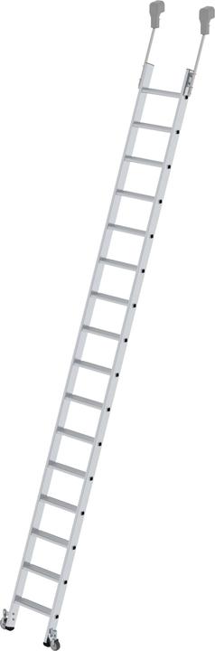 Munk Échelle de rayonnage à marches mobile 16 marches (Échelle pour rayonnage, 419 cm)