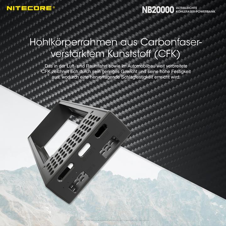 Image du produit Nitecore NB20000 (20000 mAh, 45 W, 77 Wh)