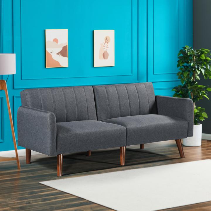 Produktbild En.Casa Schlafsofa Malå mit Liegefunktion 175x70x72 cm Grau (Liege)