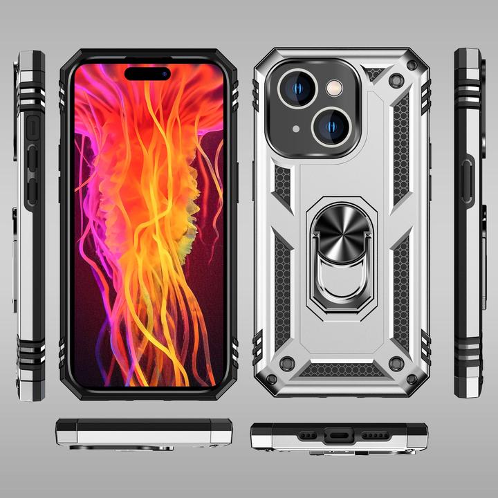 Actual product image Nalia Shockproof Military Style Ring Cover (Apple iPhone 15 Plus)