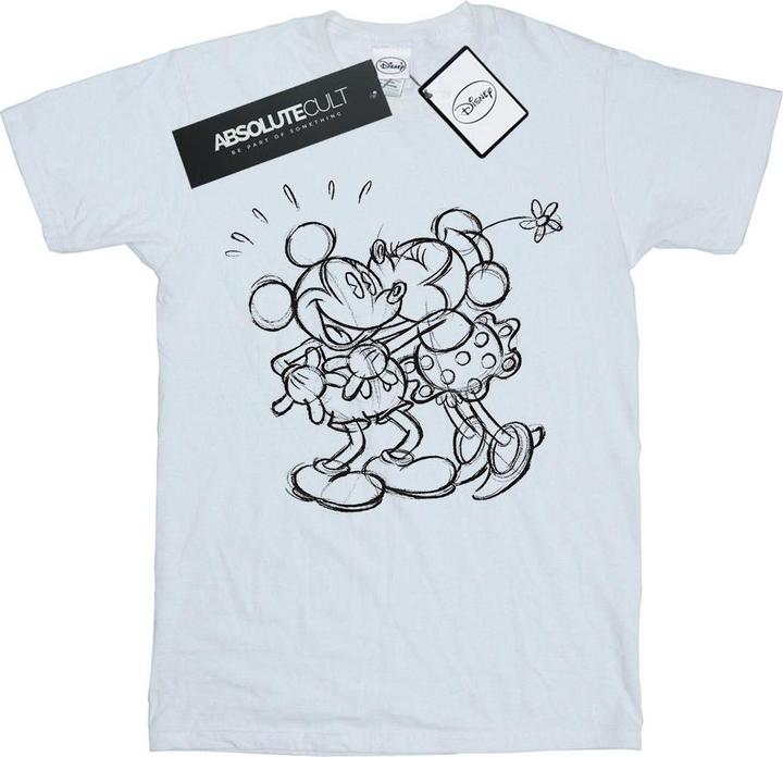 Immagine prodotto Disney Mickey And Minnie Mouse Kiss Sketch Maglietta Ampia Donna (M)