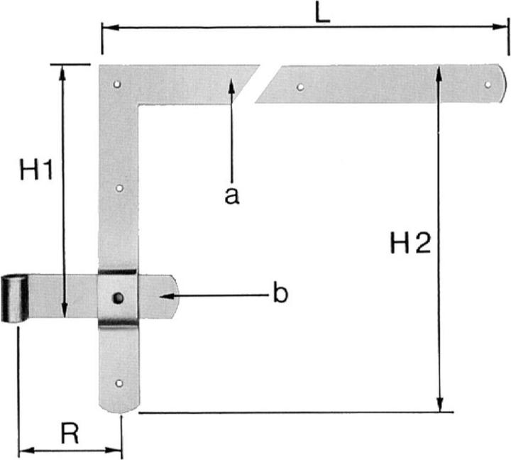Image du produit Deka Epars à équerre p.porte 1000mm acier zin