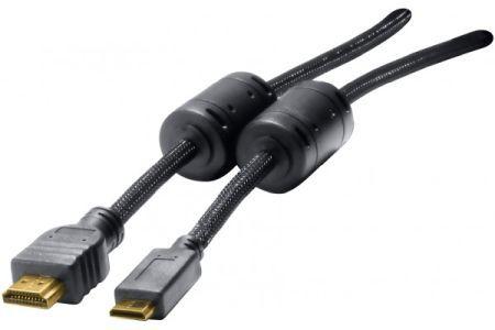 Exertis Connect Cavo Mini HDMI, HDMI ad alta velocità, placcato oro, HDMI St. A / HDMI Mini St. C, 3,0 m (3 m, HDMI)