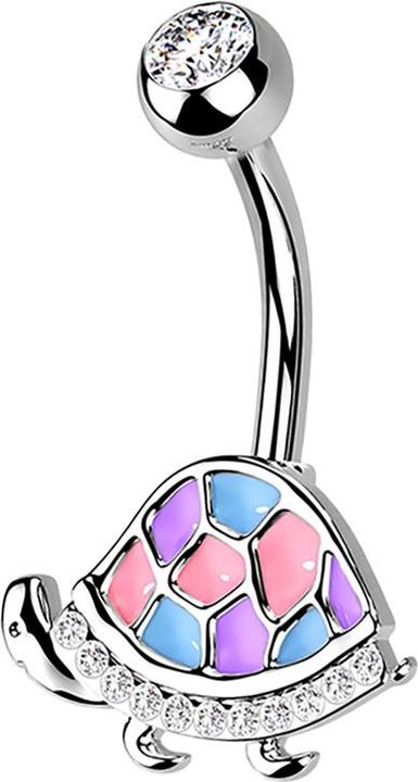 Star Piercing Banane silber Schildkröte pink (Chirurgenstahl 316L, Messing)