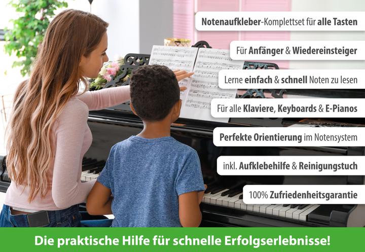 Noten Aufkleber für Klavier & Keyboard (Deutsch, artist ahead, 2023)