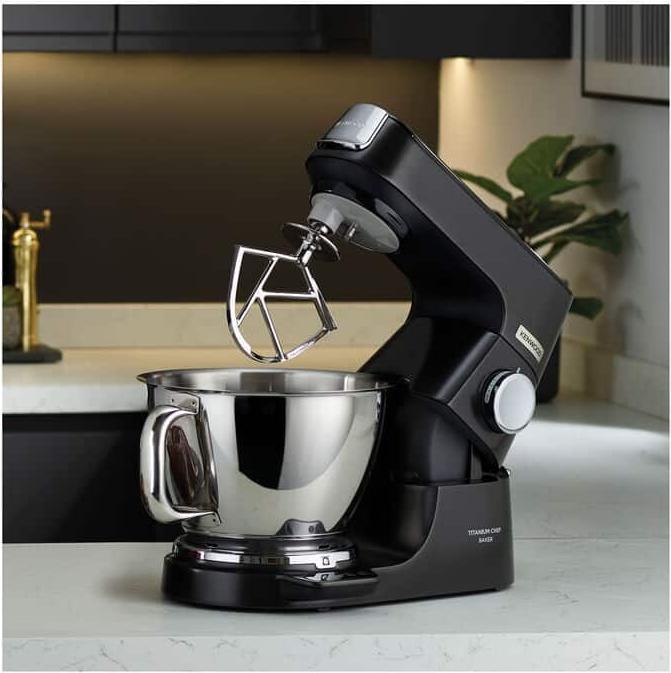 Productafbeelding Kenwood Titanium Chef Baker KVC85.004BK - Keukenmachine - Zwart (1200 W)