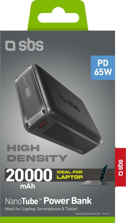 Image du produit SBS Banque d'alimentation (20000 mAh, 65 W, 65 Wh)