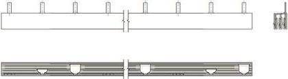 Produktbild FTG Friedrich Göhringer 3p AFDD-Phasenschiene grau 3210-DK L-Form hinten 30/Steg 10qmm f.LS 1+N 2T