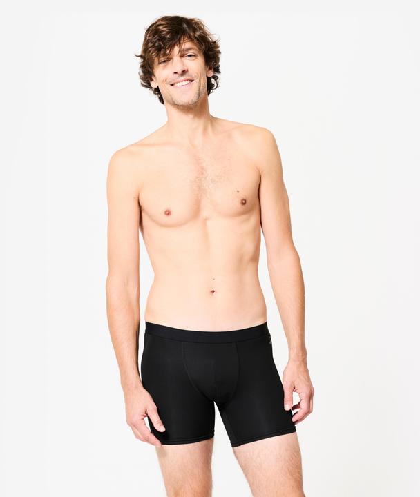 Produktbild Decathlon Boxershorts Herren Mikrofaser atmungsaktiv 3er-Pack - blau/rot (M)
