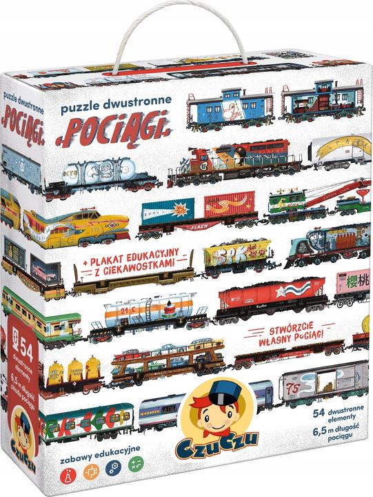 Actual product image Czuczu Double-sided jigsaw puzzle - Trains (5 pieces)