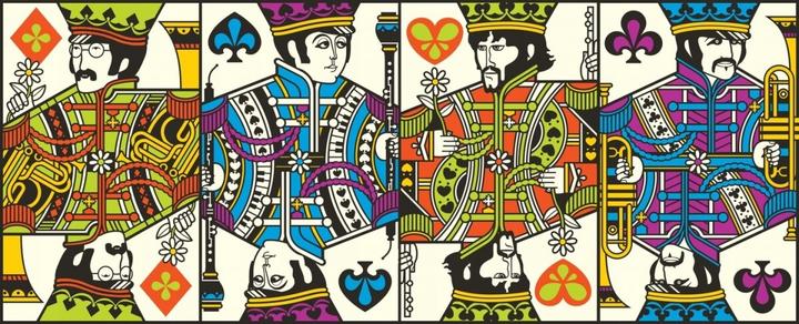 Productafbeelding Bicycle Die Beatles-Karten, blaues Deck (Engels)