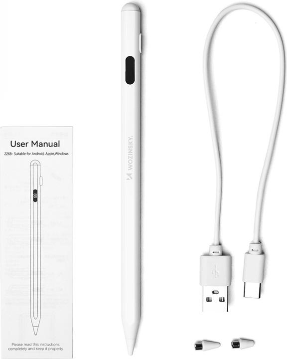 Produktbild Wozinsky Stylus universeller aktiver Eingabestift (Android und iOS) – weiss