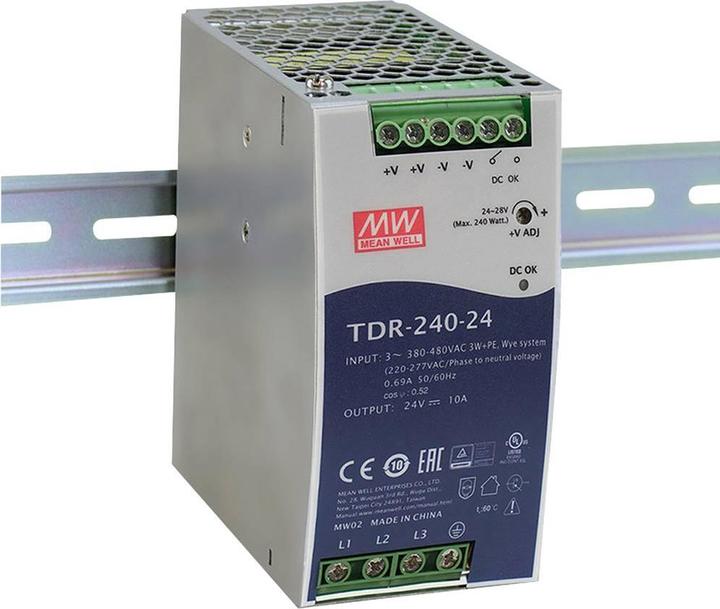 Immagine prodotto MeanWell TDR-240-24 Alimentatore top-hat rail (guida DIN) 24 V/DC 10 A 240 W 1 x