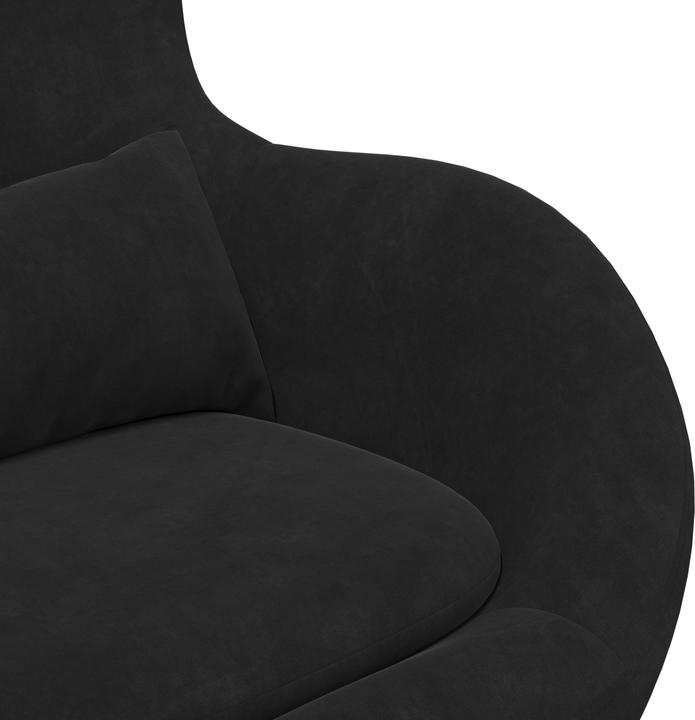 Image du produit VidaXL Chaise oeuf avec repose-pieds en velours noir