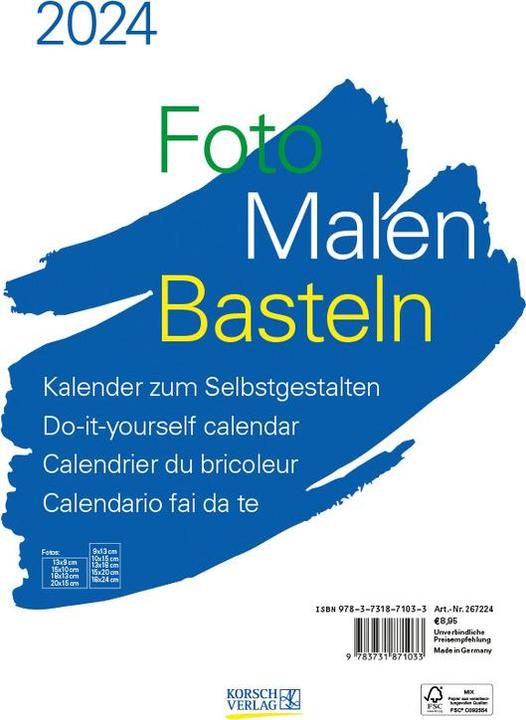 Produktbild Bastelkalender (21 x 29.7 cm, Kein Einband, Deutsch, Französisch, Italienisch, Englisch)