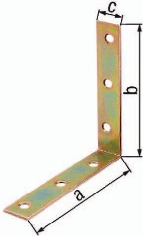 Produktbild GAH Stuhlwinkel Länge 150 x 150 mm Breite 25 mm Stärke 3 mm Stahl galvanisch gelb verzinkt Loch-Ø 6,5 mm (20 Stk.)