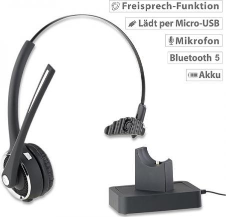 Image du produit Callstel Casque mono professionnel avec Bluetooth, réduction du bruit, batterie de 15 heures (Sans fil)