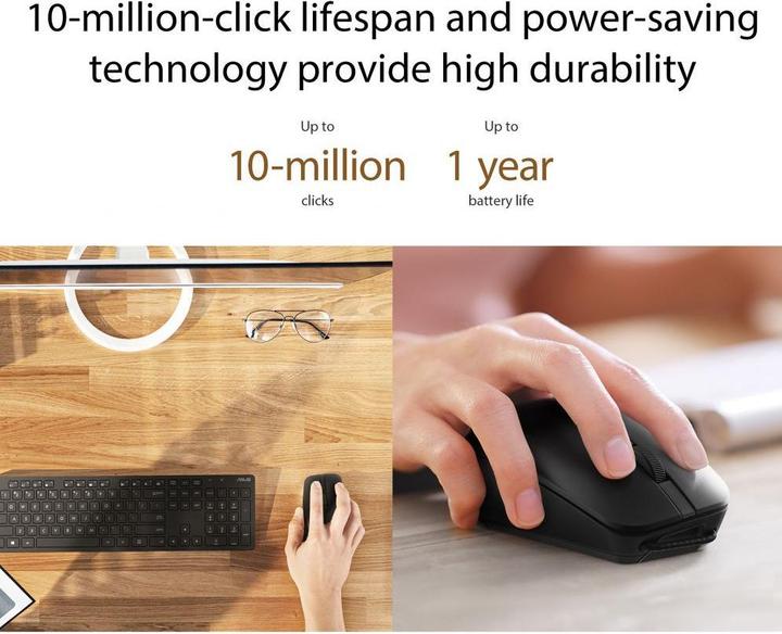 Actual product image ASUS MD200 /BK mouse Ambidextrous RF Wireless + Bluetooth Optical 4200 DPI (Wireless)